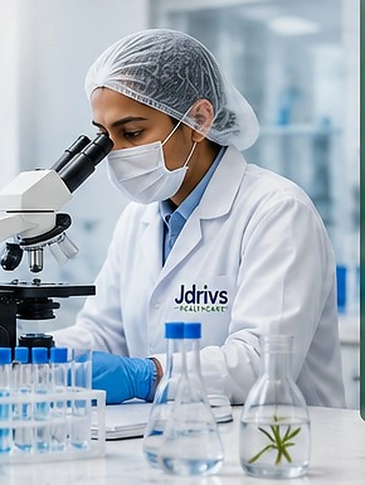 Jdrivs scientist performing quality control testing in laboratory