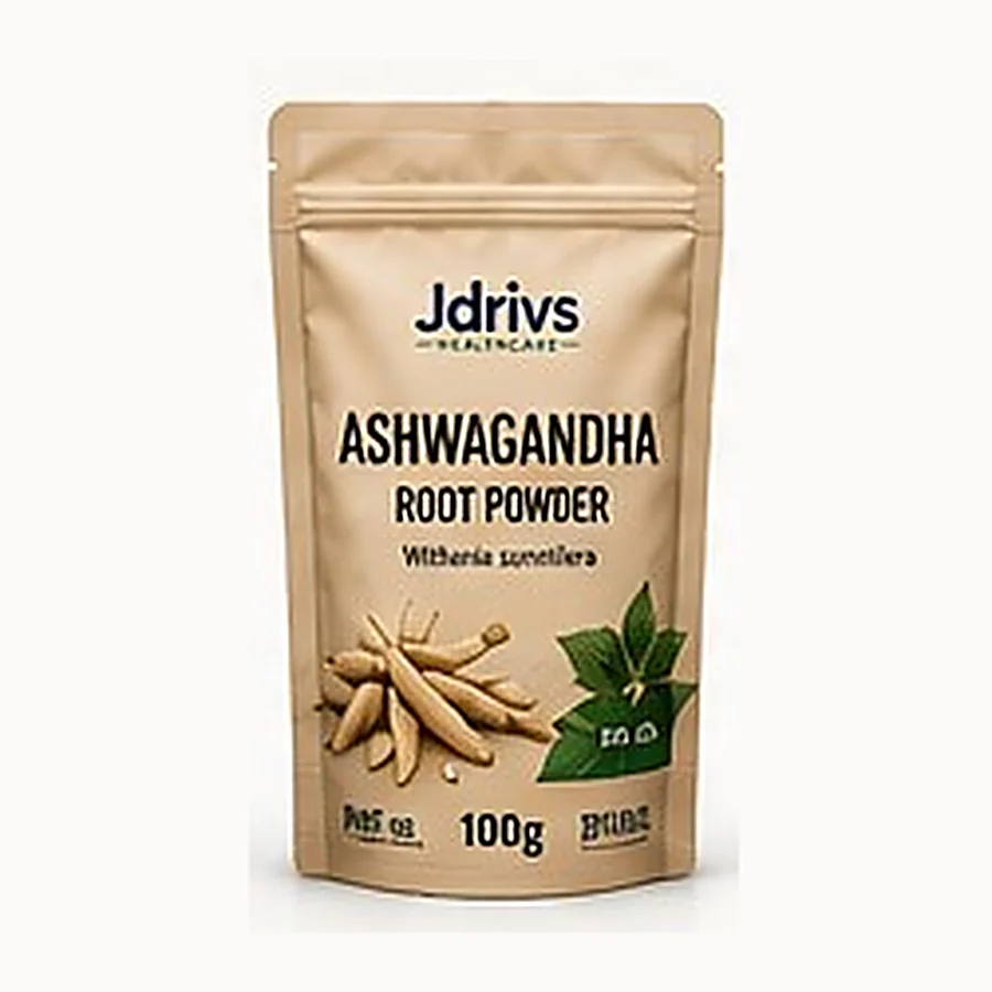 Jdrivs kraft pouch, Ashwagandha root powder 100g
